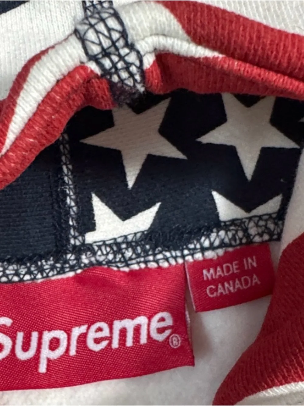 Supreme Red White Navy American Flag Hoodie